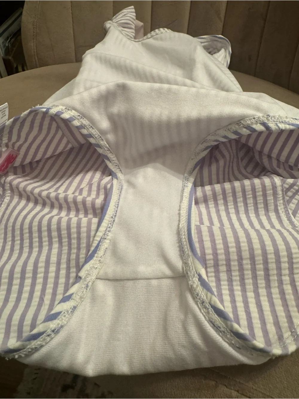 Seersucker Waterfall One Piece Swimsuit Size 8 ~ Ruffle Butts